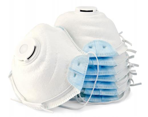 People working with fiberglass should wear a respirator mask to prevent inhaling particles.