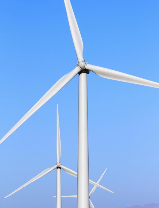 Ballast tanks are often used to provide floating bases for offshore wind turbines.