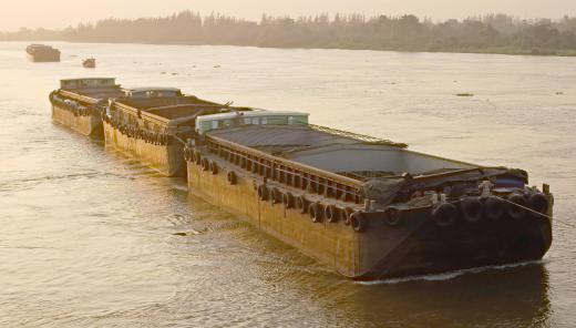 Hopper barges are primarily used on lakes and rivers.