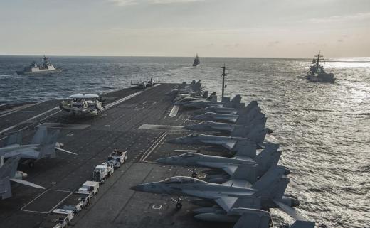 Multiple wardrooms may be featured aboard aircraft carriers.