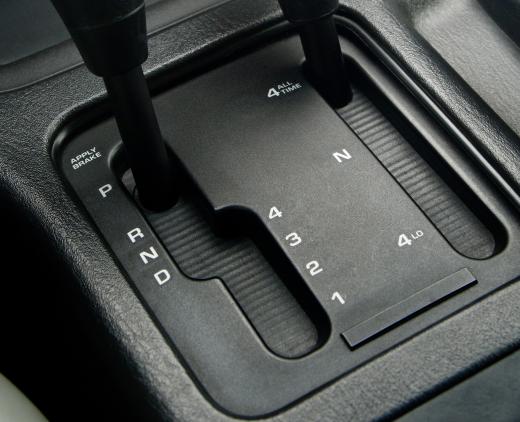 An automatic gear shift in the park position.