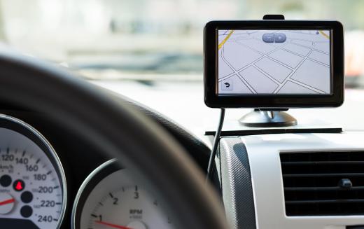 Many automotive navigation systems come with a built-in database of road maps.