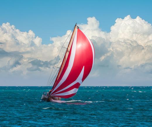 Monohulled vessels usually dig in to the water as they sail into a crosswind.