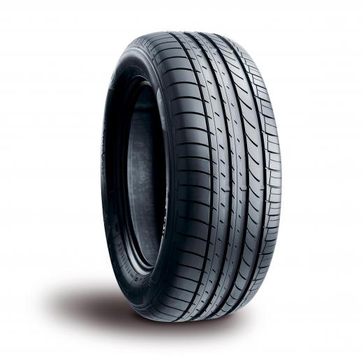 Tire dressing, which can be solvent or water-based, makes a tire look shiny and new.