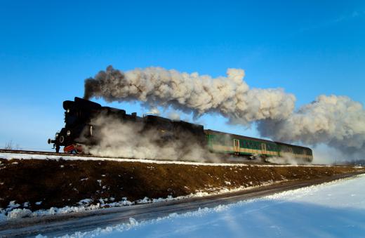 A heritage railway may operate a passenger train that's pulled by a steam locomotive.