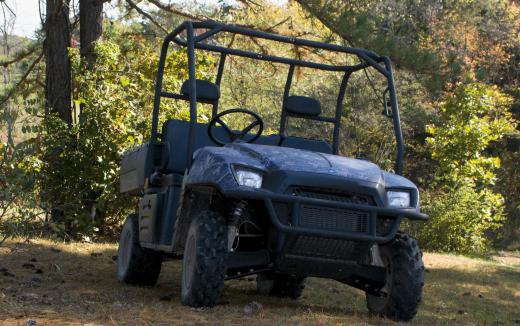 Also known as side-by-sides, UTVs are used on rough terrains, but two people can sit beside each other, and UTVs can haul items.